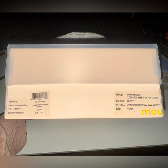 mou Closed Toe Sheepskin Fur Slipper - Size 9 - Brand New In Box - Picture 7 of 9